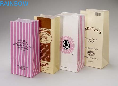 De aangepaste het Document van Embleemkraftpapier Zakken halen Snel Voedsel/Brood/het Winkelen Zak weg