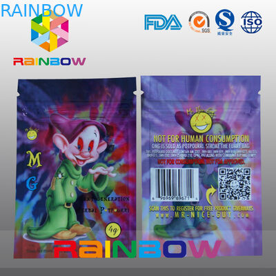 Van de het Embleemm.g de Kruidenwierook van de douanedruk van de Ritssluitingszakken Zak van de het Kruidrook 5g 4g