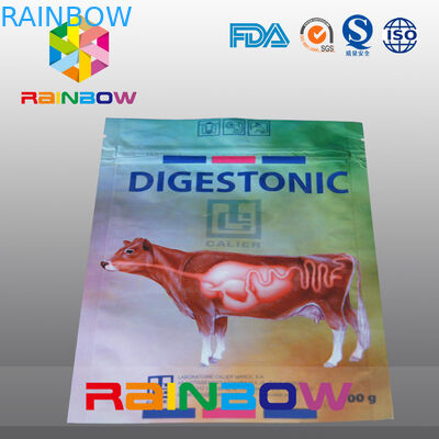 100g huisdier/Koevoedsel het Voedsel voor huisdierenzak van de Verpakkingszak Met Gedrukt Douaneembleem