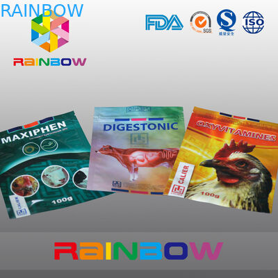 100g huisdier/Koevoedsel het Voedsel voor huisdierenzak van de Verpakkingszak Met Gedrukt Douaneembleem