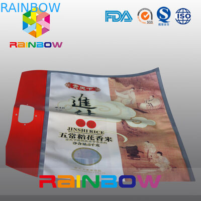 Beëindigt de douane Gedrukte BOPP-Steen Drie Kant Verzegelde Rijstzak 5kgs/8kgs