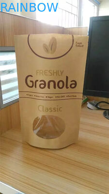 De douane drukte het Document van Tribunekraftpapier omhoog Zak, Snackzak Verpakking met Venster