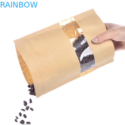 Het Document van Kraftpapier van de voedselrang Zak met Duidelijk Venster/Mylay-Zak voor Boon, Suikergoed, Brood, Koffie