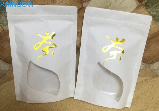 de douane drukte vlakke bodemhoogte - het document van kwaliteitskraftpapier zak voor thee/koffie verpakking met mylar ritssluitingsritssluiting en venster