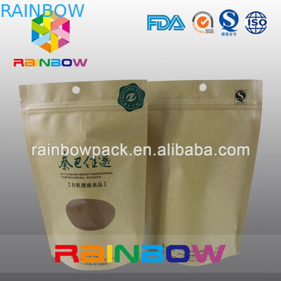 De rekupereerbare 2oz Kraftpapier-Document Tribune van Doypack op Koffiezakken met Venster