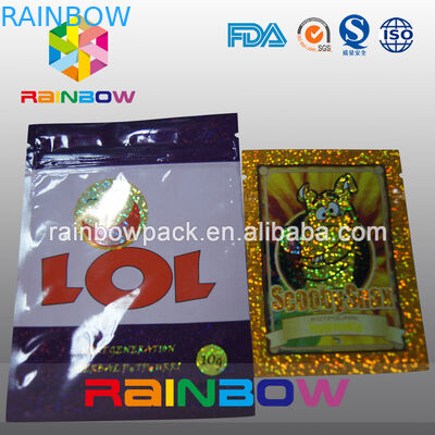 Aangepaste de Wierook Verpakking/Welriekend mengsel van gedroogde bloemen en kruiden van 4g/10g Kruidenritssluitingszakken