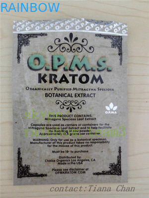Kruiden gouden 3ct de aluminiumfolie opms kratom poeder van de Wierook Verpakkend Ritssluiting