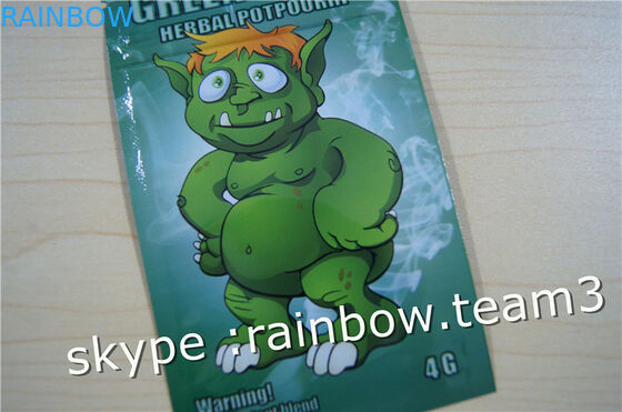 Kruidenwierookzak drie de zijzak van de verbindingsritssluiting/zak van de douane de kruidenwierook voor het sachetzak van 1g /2g /3g/4g/5g voor poeder