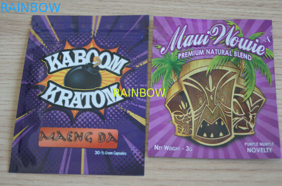 Kruidenwierookzak drie de zijzak van de verbindingsritssluiting/zak van de douane de kruidenwierook voor het sachetzak van 1g /2g /3g/4g/5g voor poeder