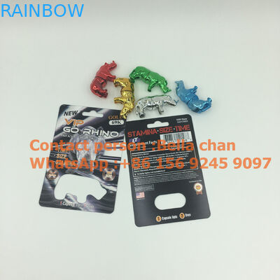 Speelgoed van de de pillenrinoceros van het Shinny het Zilveren/Gouden geslacht voor Go Rinoceros verpakking, de vormflessen van de Metaalrinoceros