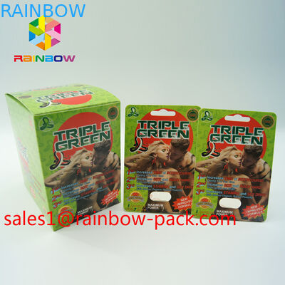 De zwarte Mamba-Pillen die van de het Geslachtsverhoging van de Vertoningsdoos Kaart 3D Effect Geslachtspil verpakken