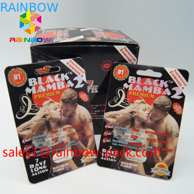 De zwarte mamba 3D kaarten schommelen stevige van de de pillen 3D verpakkende kaart van het bouwgeslacht 3d het geslachtspillen die document de pillenkaart verpakken van het kaart 3D geslacht