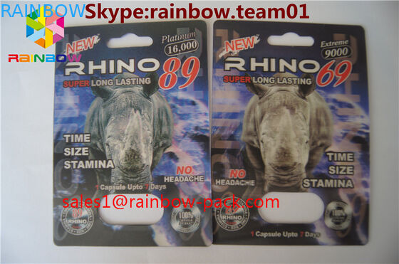 hete het effect van de kaart Zwarte mamba van de verkoop 3D druk 3D verpakkende de kaart 3D kaart /3D die van de geslachtspil de blaardocument van de kaartrinoceros ca drukken