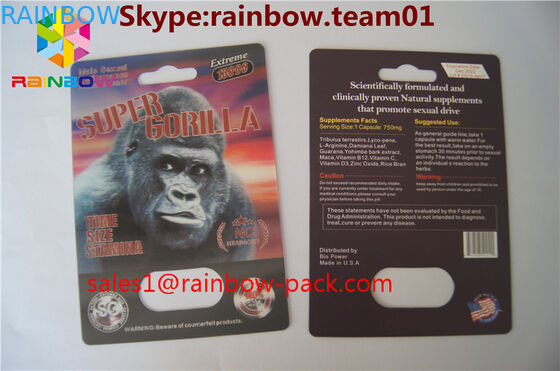 hete het effect van de kaart Zwarte mamba van de verkoop 3D druk 3D verpakkende de kaart 3D kaart /3D die van de geslachtspil de blaardocument van de kaartrinoceros ca drukken