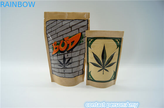 Het Document van Recloseable Naar maat gemaakte Kraftpapier Ritssluitingszakken, het Kruiden Gedrukte Embleem van Wierookzakken