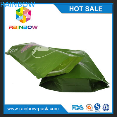 De groene Theezakjes die Gedrukte Mylar verpakken staan Ritssluitingszak met Duidelijk Venster op