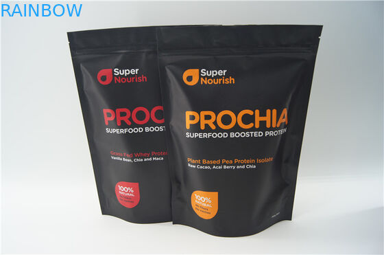 Matte Gedrukte het poederzak van de aluminiumweiproteïne/aluminiumfolietribune op ritssluitingszakken