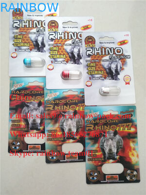 Nieuwste 3D gedrukte mannelijke van de de vouwenkaart van de verhogingspil plastic Rinoceros 25/Gekke Rinoceros50k blaar verpakking