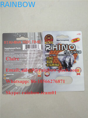 Hoogste-geschatte de pillen 3d verpakking van het Rinocerosgeslacht/Mannelijke de verpakkingskaart van de verhogingspil/3d kaart van de blaarverpakking