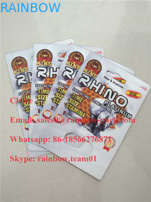 Hoogste-geschatte de pillen 3d verpakking van het Rinocerosgeslacht/Mannelijke de verpakkingskaart van de verhogingspil/3d kaart van de blaarverpakking