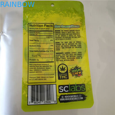 De de Zachte toffeezaden van Cbdthc verwarmen Verzegelbare Plastic Zakken, Aluminiumfoliesachet voor Kleverige Cbd