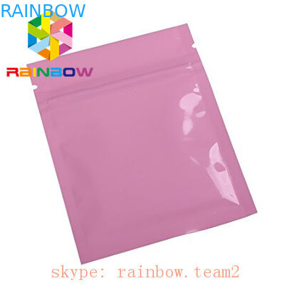 Roze Metaalritssluiting Drie van Foliemylar Kant Verzegelde Vlakke het Zaad van Chia van Voedselzakken Verpakking