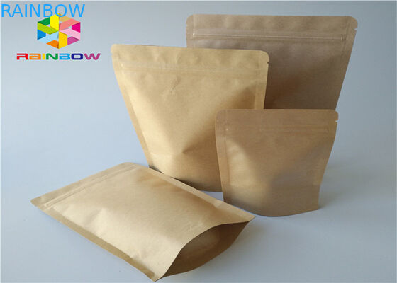 Aangepaste gedrukte kraftpapier-document ritssluitingstribune op schokkerige de snack plastic verpakkende zak van het zakrundvlees met duidelijk venster
