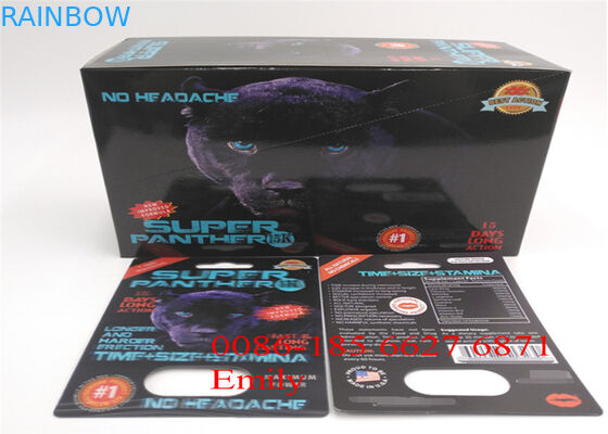 Met een laag bedekt Document Blaarkaart die Glanzende Laminering voor Seksuele Verhogingspillen verpakken