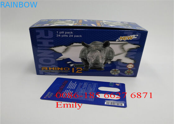 Met een laag bedekt Document Blaarkaart die Glanzende Laminering voor Seksuele Verhogingspillen verpakken