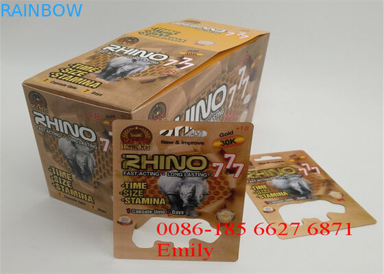 Het aangepaste Materiaal van het de Kaart Verpakkende HUISDIER van de Embleemblaar voor Mannelijke Verhogingspillen