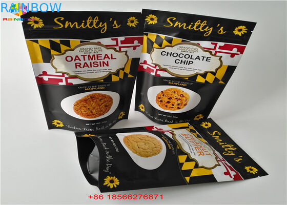 De aluminiumfolie doet Plastic Zakken in zakken die Kant Drie verpakken die met Hoogste Ritssluiting wordt verzegeld