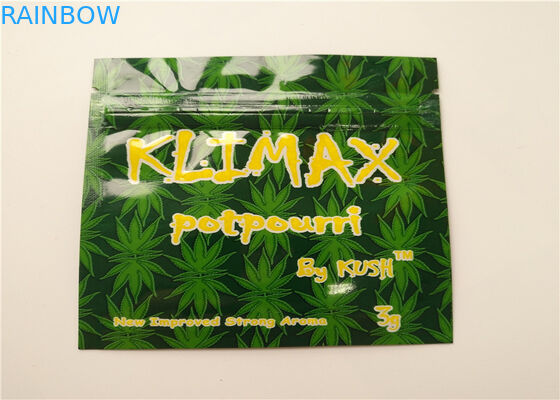 SGS Kruiden van de Folievape van het Wierook Verpakkende Hologram van de Patroon Minimylar de Ritssluitingszakken