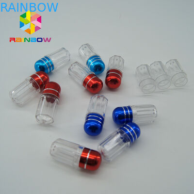 Plastic lege medicijnflessen Sekspil Capsule Container 001/01 Grootte Met Metalen Kap