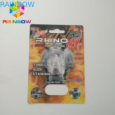 Geen Pak die van de Hoofdpijnblaar Seksuele Rinoceros 69 verpakken van de Pillencapsule de Doos van de Pakketkaart