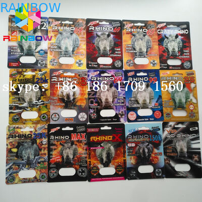 Geen Pak die van de Hoofdpijnblaar Seksuele Rinoceros 69 verpakken van de Pillencapsule de Doos van de Pakketkaart