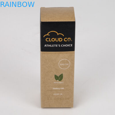 Eco Vriendschappelijke Schoonheidsmiddel In reliëf gemaakte Verpakkende Document Vakje Bruine het Document van Kraftpapier Toegepaste de Oliefles van Cbd