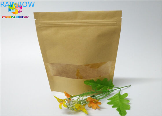 Kraftpapier Aangepaste Document van de de Ambachtsuiker van de Zakkennoot van het de Snackvoedsel het Venster Verpakkende Ritssluiting