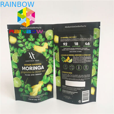 Tribune op Ritssluitings Plastic Zakken die Aluminiumfolie Gevoerd Matcha-Poeder Groen Theezakje verpakken