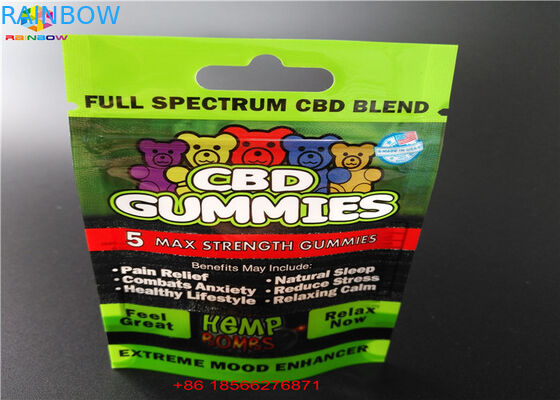 Van de Blaarpacka van CBD GUMMIES Plastic Gelamineerd het Aluminiumsachet Zakken met Venster