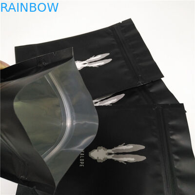 Steen staan de Zwarte Voedsel Verpakkingsfilms de Douaneembleem van Koffiezakken met Hoogste Ritssluiting op