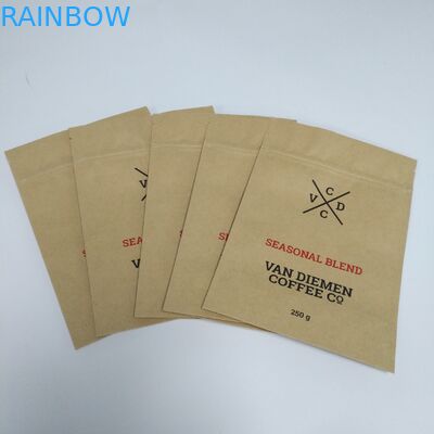 Van de het pakpapiersnack van kraftpapier de Zak Verpakkende Tribune op Zak Vlakke Bodem met Ritssluiting