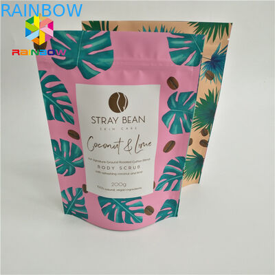 De gelamineerde de zaktribune van de folie bas ritssluiting op zak verpakkingsdouane drukte de zakken plastic hete verkoop van de plastic zakkenkoffie