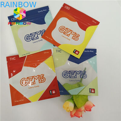 Resealable Kruidenwierook die Plastic die Zak 3 verpakken Kant met de Inkepingen van de Ritssluitingsscheur wordt verzegeld