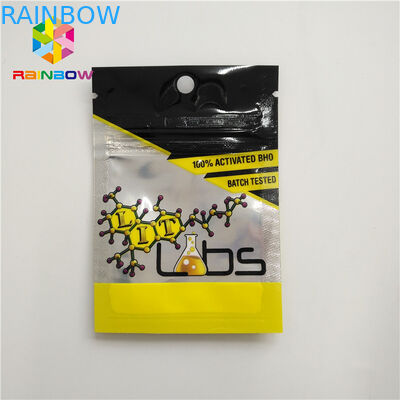 Resealable Kruidenwierook die Plastic die Zak 3 verpakken Kant met de Inkepingen van de Ritssluitingsscheur wordt verzegeld