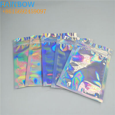 Minipartij 3 verzegelde de Holografische Gedrukte Douane van de de Ritssluitingszak van Mylar van de Make-upzak