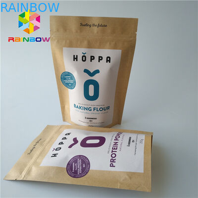 Van het de Zak Verpakkend Voedsel van de Eco Vriendschappelijk Folie van de de Rangritssluiting de Ambachtdocument van Kraftpapier Embleem Gedrukt