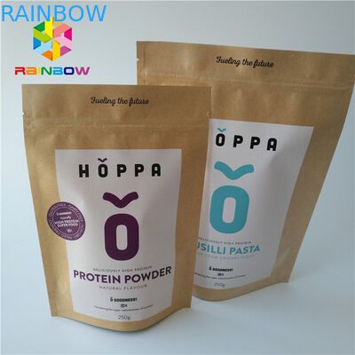 Van het de Zak Verpakkend Voedsel van de Eco Vriendschappelijk Folie van de de Rangritssluiting de Ambachtdocument van Kraftpapier Embleem Gedrukt