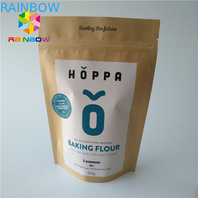 De douane Gedrukte Tribune van het Ritssluitingsvoedsel op het Document van de Zakkraftpapier van de Zakverpakking Steenoppervlakte