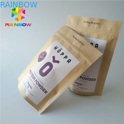 De douane Gedrukte Tribune van het Ritssluitingsvoedsel op het Document van de Zakkraftpapier van de Zakverpakking Steenoppervlakte