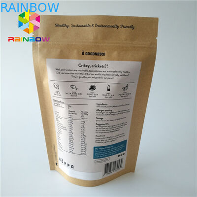 De douane Gedrukte Tribune van het Ritssluitingsvoedsel op het Document van de Zakkraftpapier van de Zakverpakking Steenoppervlakte